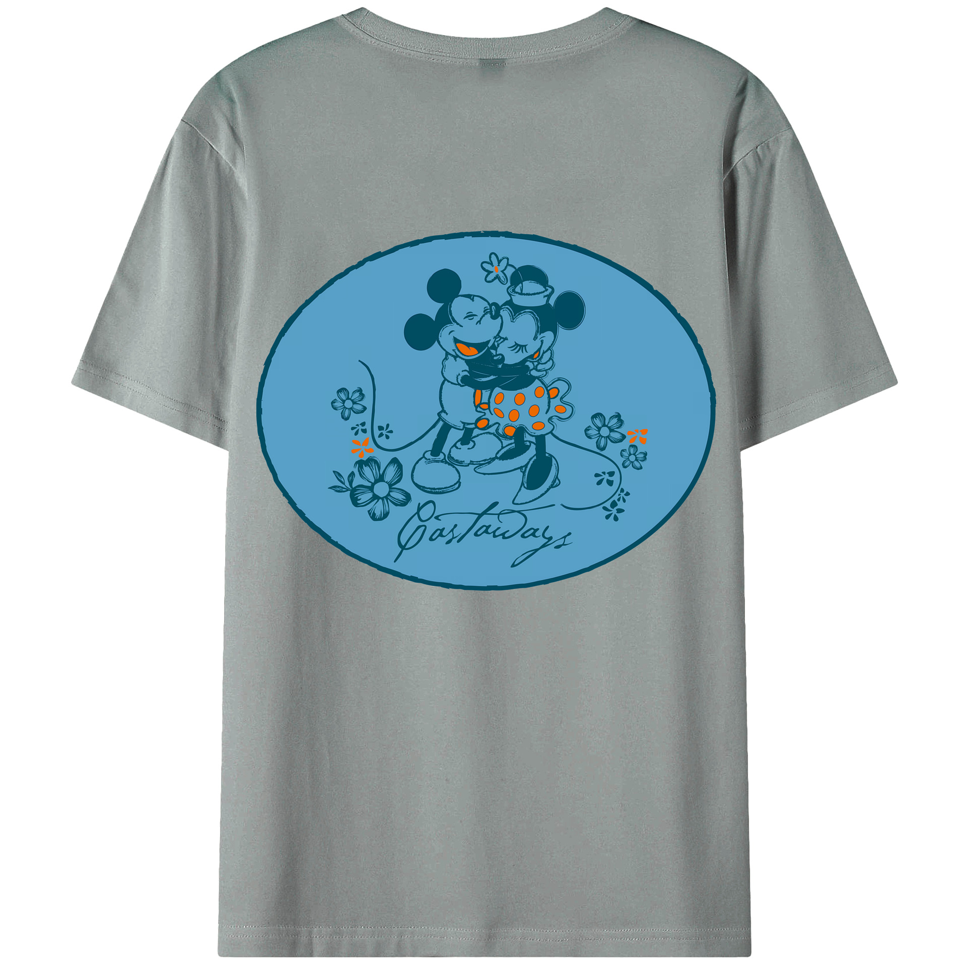 （画像用） ミッキーマウス Mickey Mouse 綿100％ メンズ半袖Tシャツ（バックプリント） 通気性